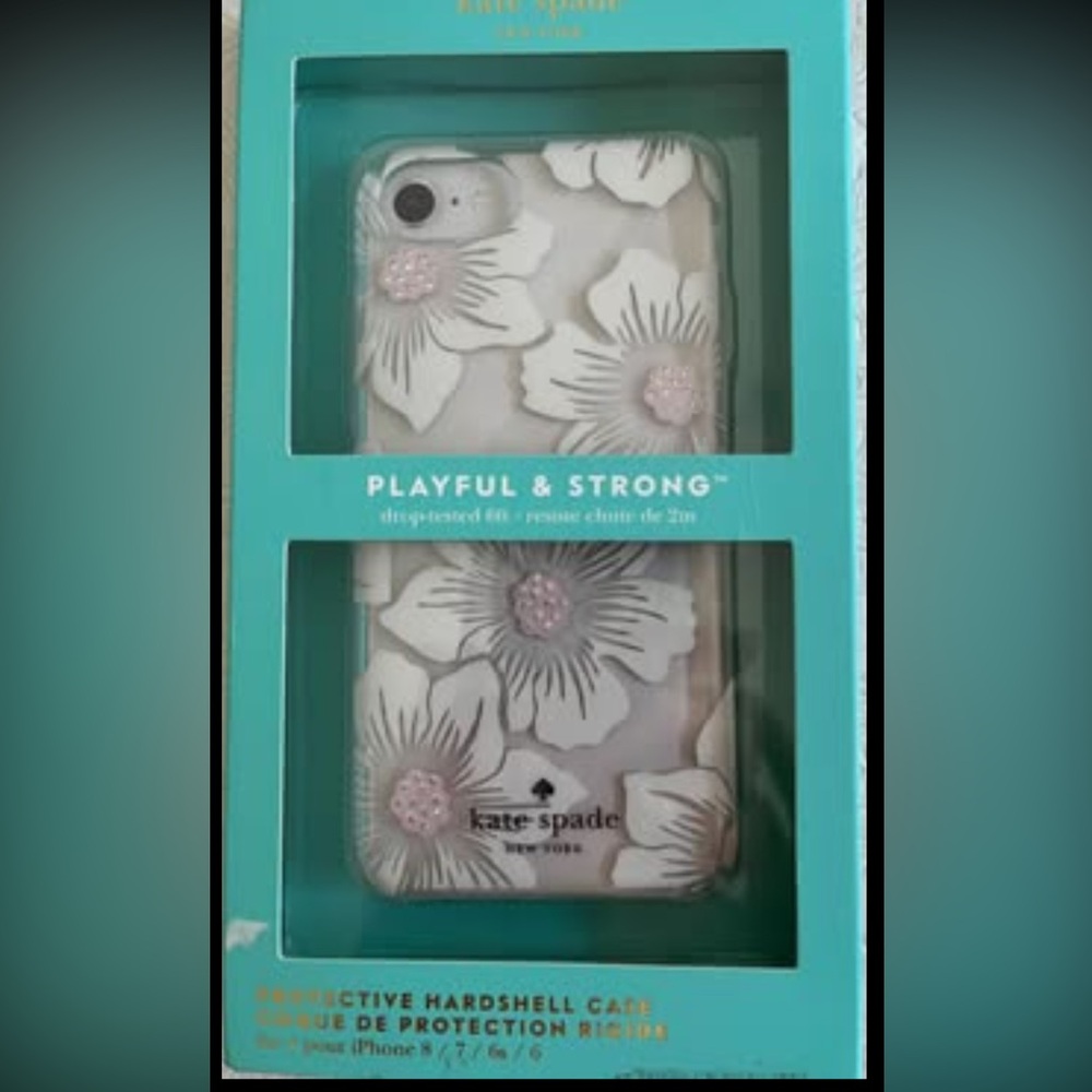 Kate Spade  iPhone Case - White/pink 
With clear stones iPhone  8 – 7–6